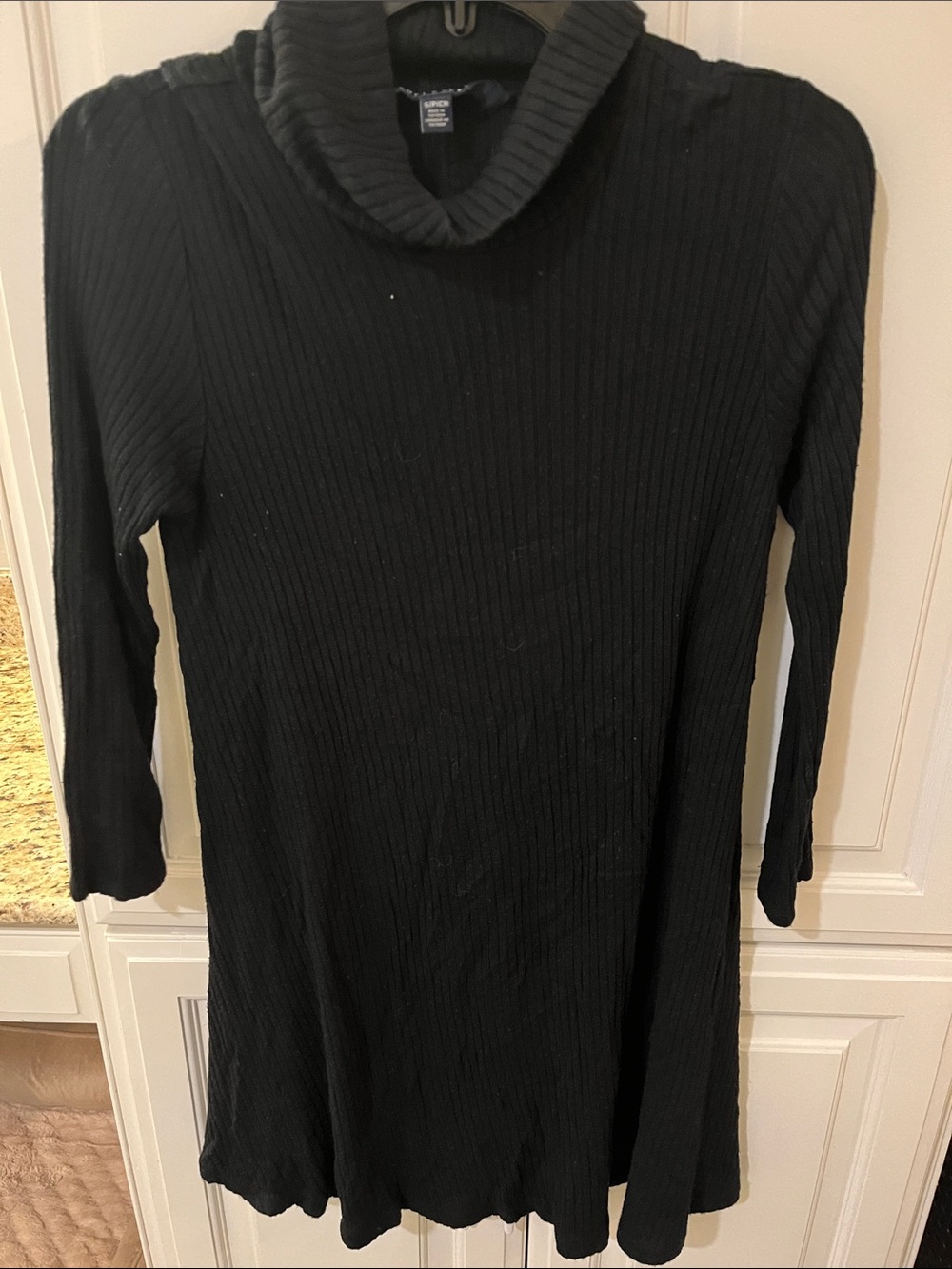 American Eagle Outfitters Black Ribbed Mini Dress with Turtleneck